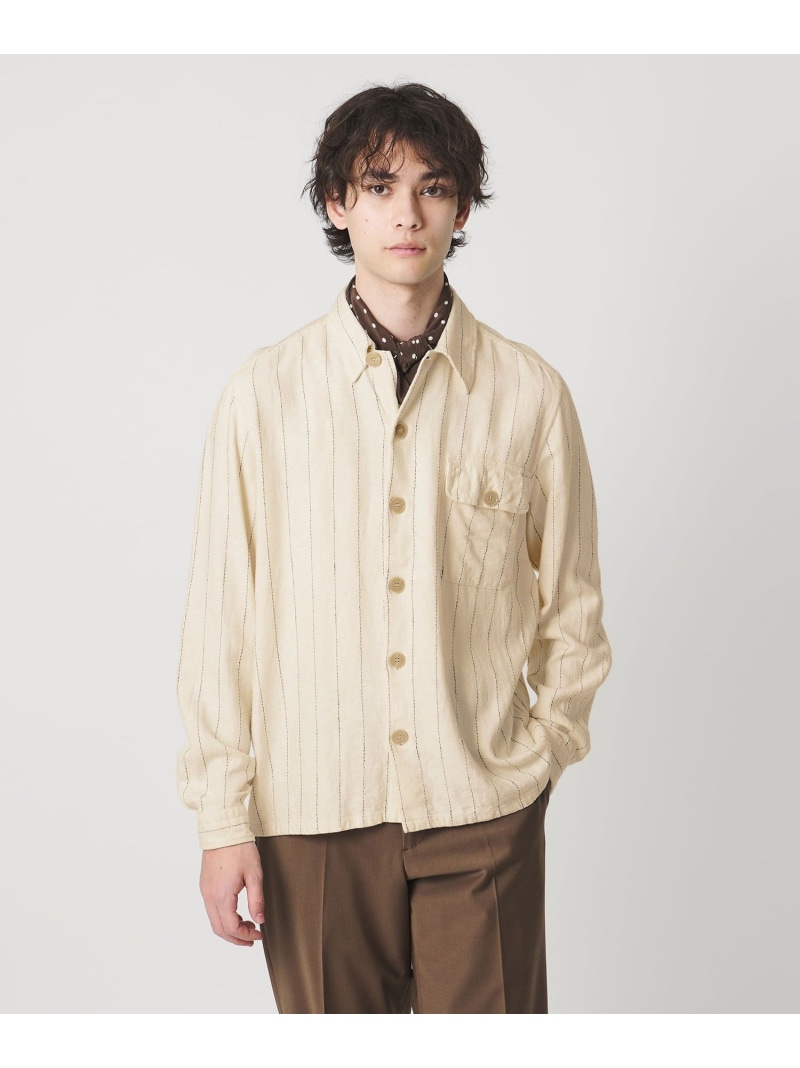 【SALE／40%OFF】UNITED ARROWS ＜GUY ROVER＞ストライプ オーバー シャツ ユナイテッドアローズ トップス カーディガン ホワイト【RBA_E】【送料無料】｜ Fashion Men 18,790円