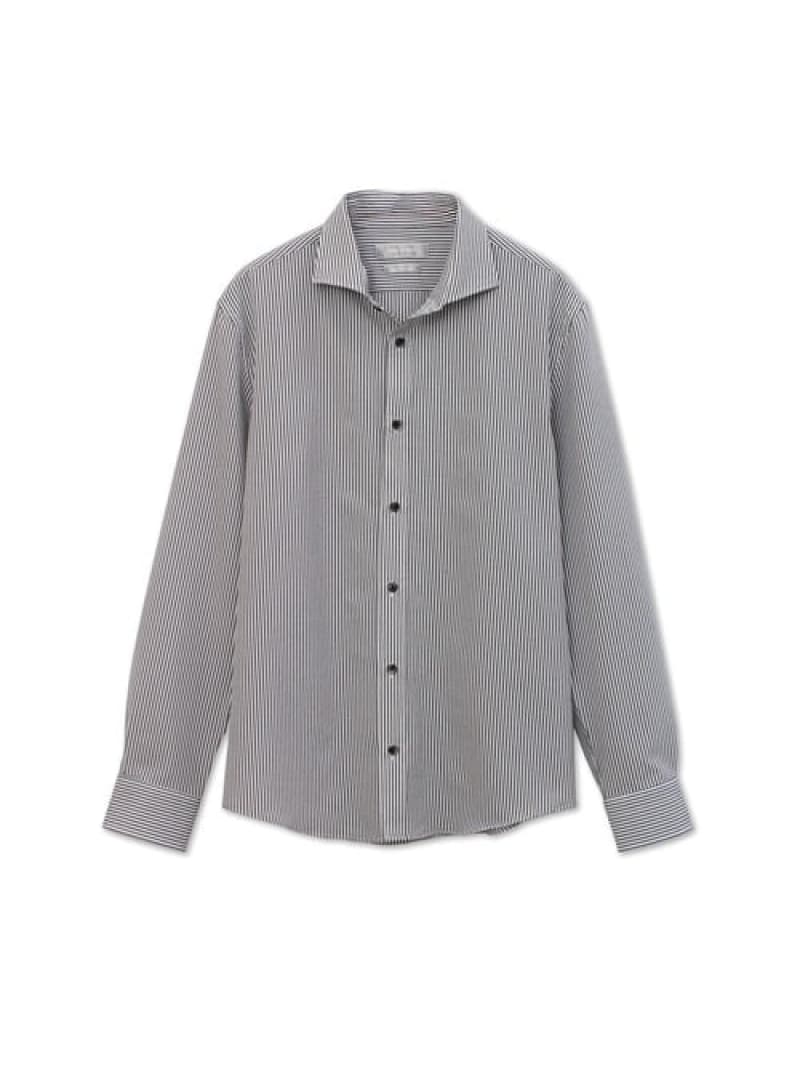 HIGH STREET HIGH STREET&there4;2WAYサッカーストライプカッタウェイシャツ トルネードマート トップス シャツ・ブラウス ブルー グレー【送料無料】｜ Fashion Men