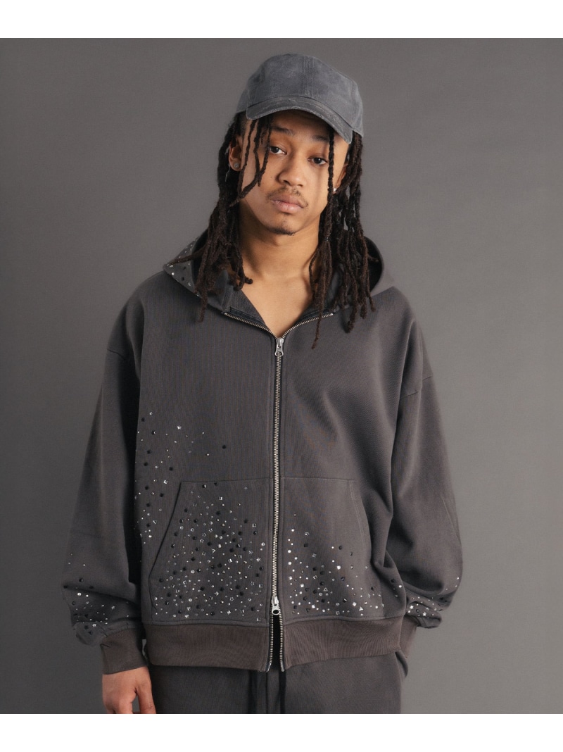 ROYAL FLASH FR(13)NDS /フレンズ/Stone Sweat Hoodie ロイヤル閃光電球 トップス パーカー・フーディー 赤銅色 薄墨色【貨物輸送無料】