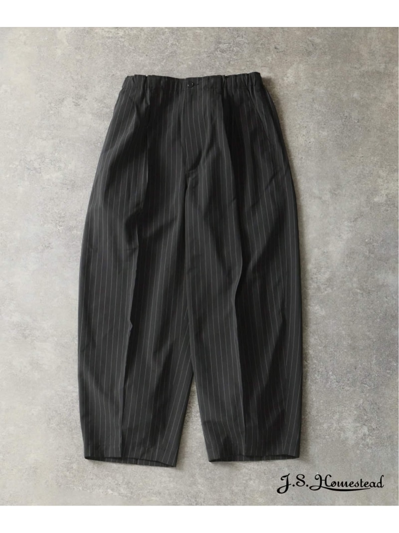 JOURNAL STANDARD 《予約》J.S.Homestead / ポリ ウール ポプリン インフレーション スラックス ジャーナル スタンダード パンツ スラックス・ドレスパンツ ブラック グレー【先行予約】*【送料無料】| Fashion Men