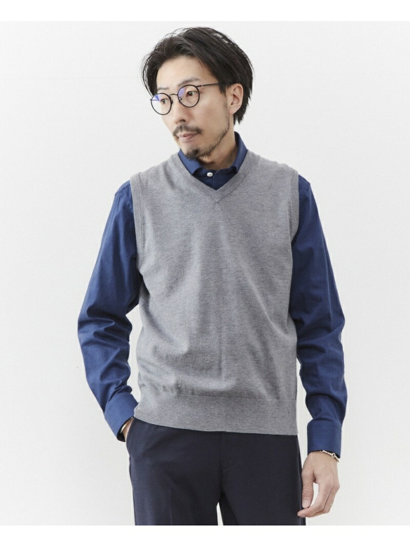 Men S Melrose 洗えるマシーンウォッシャブルニットベスト メンズメルローズ Web限定