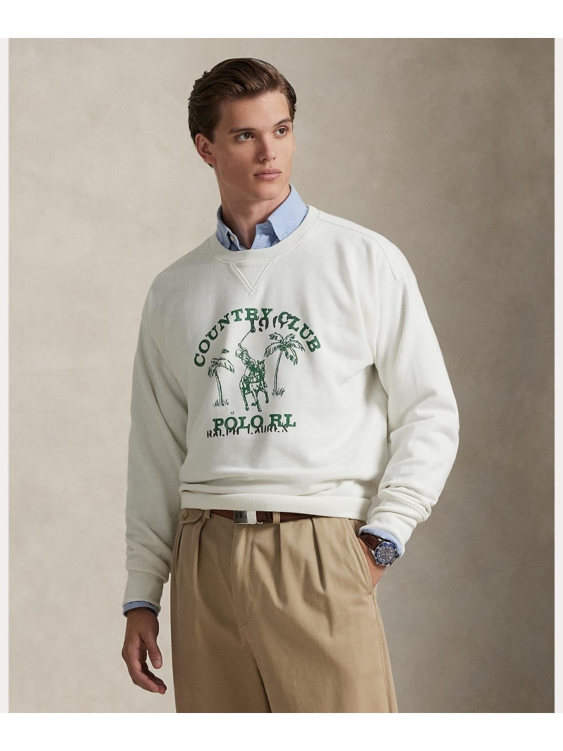POLO RALPH LAUREN ヴィンテージ 填まる フリース グラフィック トレーナー ラルフローレン トップス スウェット・トレーナー 白いこと【貨物輸送無料】