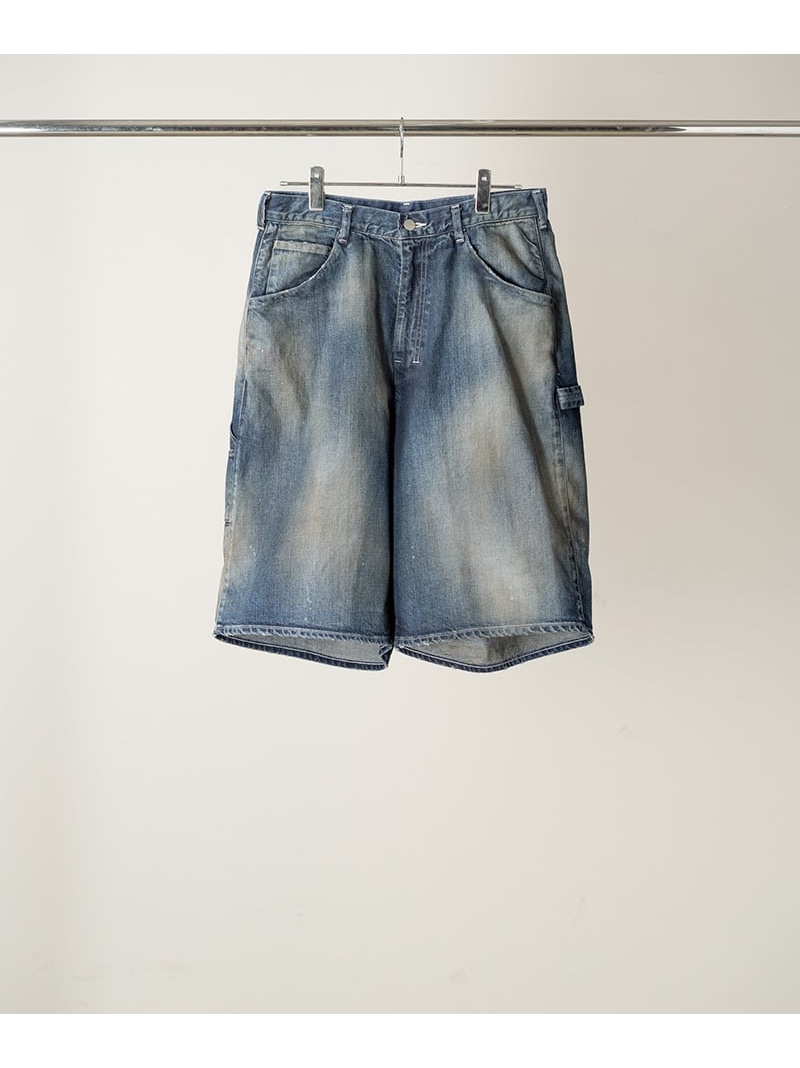 GARDEN TOKYO ANCELLM/アンセルム/DENIM PAINTER SHORTS/ANC-PT149-A 庭園 ズボン下 余分の物のズボン下 黒いこと 青碧【貨物輸送無料】