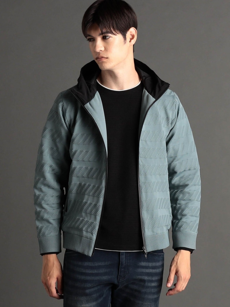 【SALE／40%OFF】MONSIEUR NICOLE ex/tra 【ex/tra】ジオメトリックストライプ ニットフーディ ニコル トップス 編み物 薄墨色 黒いこと【RBA_E】【貨物輸送無料】