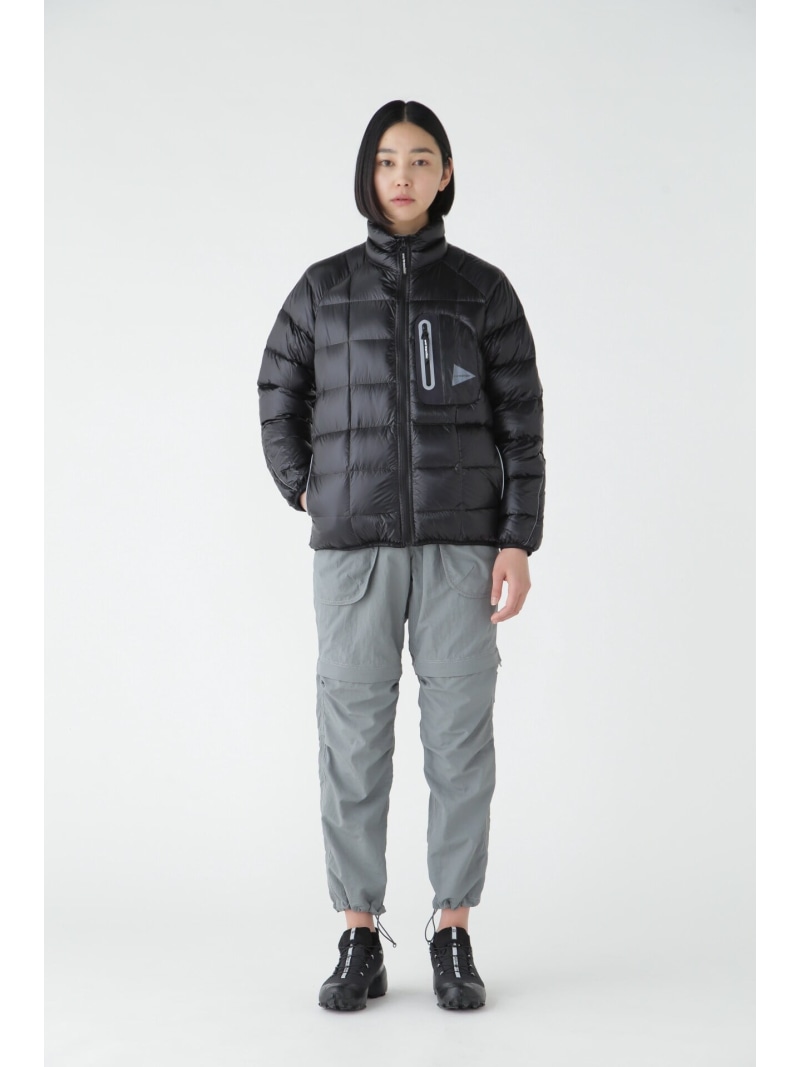 and wander diamond stitch down jacket アンドワンダー ジャケット・アウター その他のジャケット・アウター ブラック【送料無料】| Fashion Men