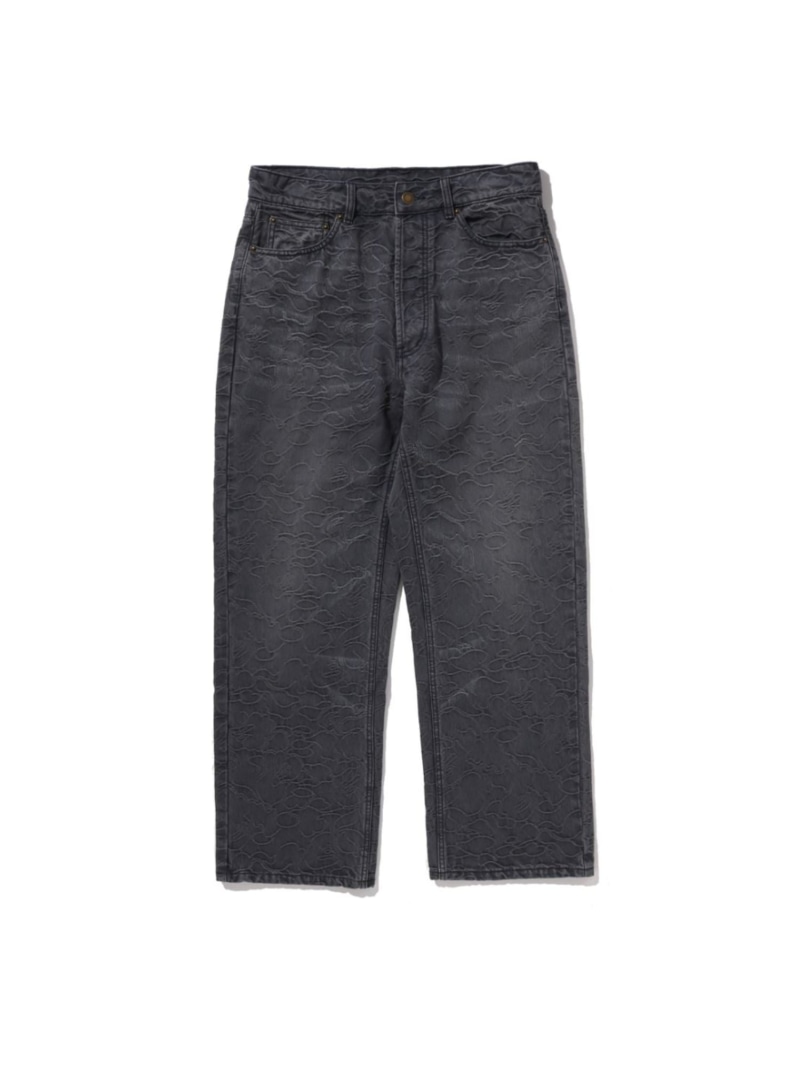 A BATHING APE LINE CAMO JACQUARD RELAXED FIT DENIM PANTS ア ベイシング エイプ ズボン下 デニム・ジーンズズボン下 米国海軍 黒いこと【貨物輸送無料】 ズボン・パンツ-メンズファッション