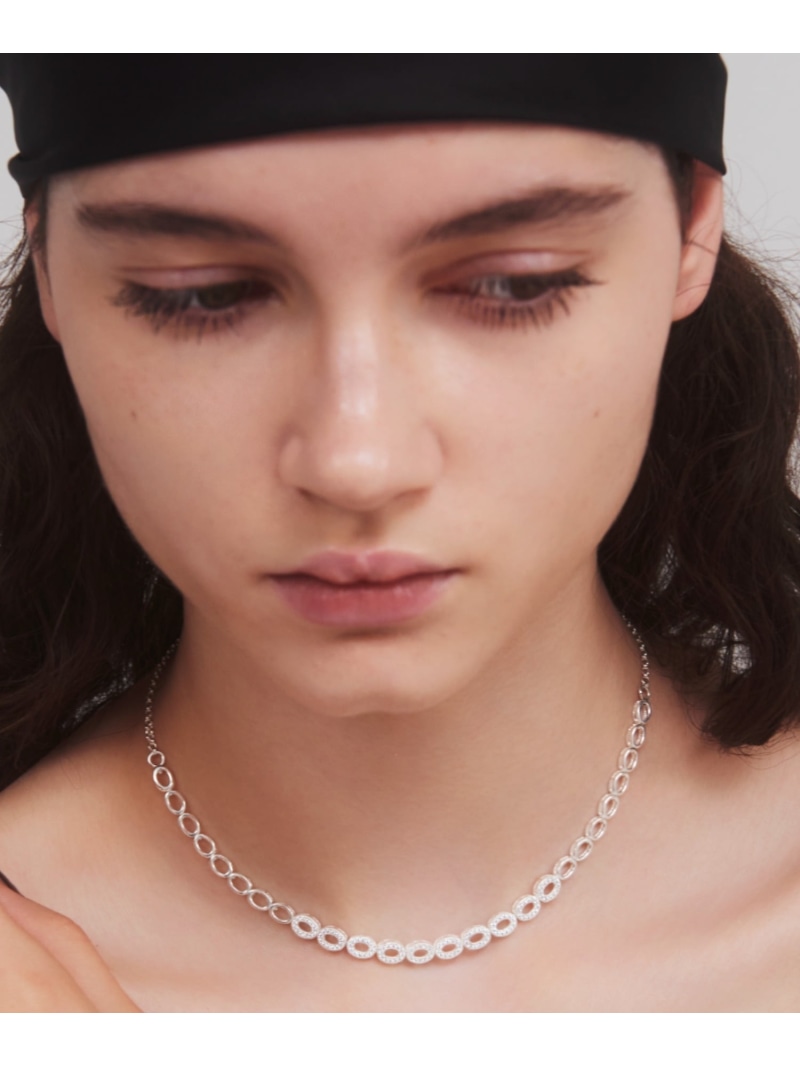 quip queint quip queint/glister oval necklace フォブ アクセサリー・腕時計 ネックレス シルバー【送料無料】