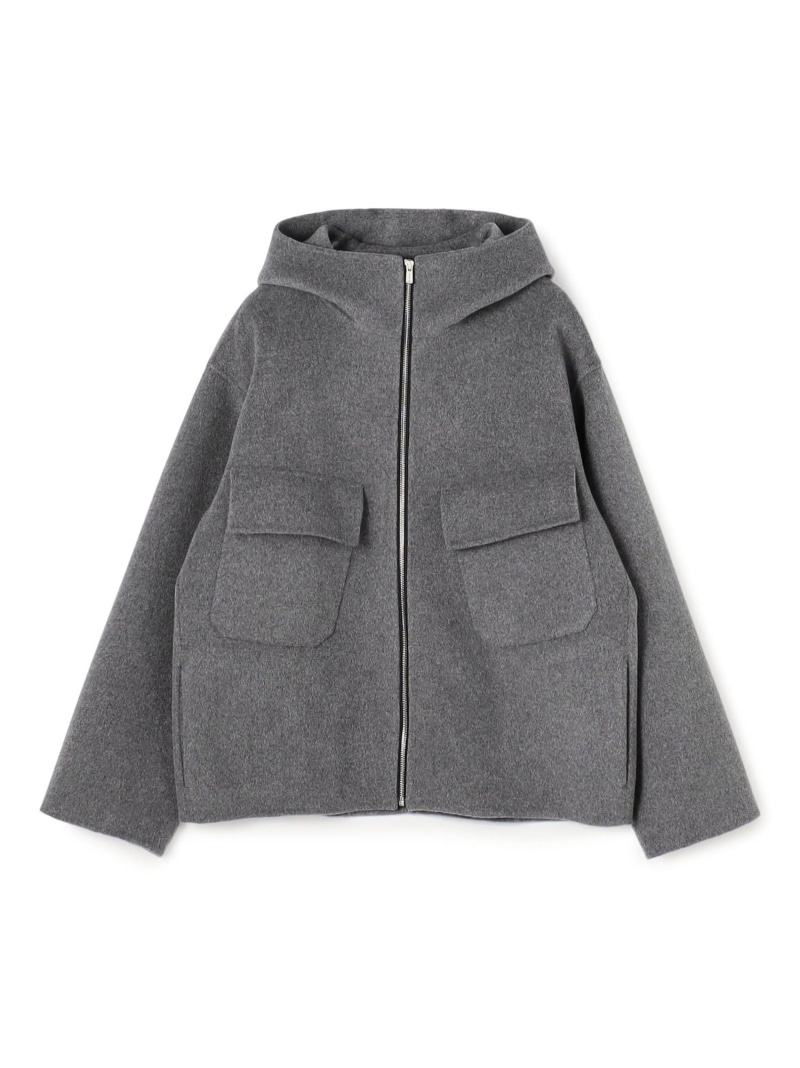 GALERIE VIE ウールカシミヤダブルフェイス フーデッドブルゾン トゥモローランド ジャケット・アウター その他のジャケット・アウター ネイビー グレー【送料無料】