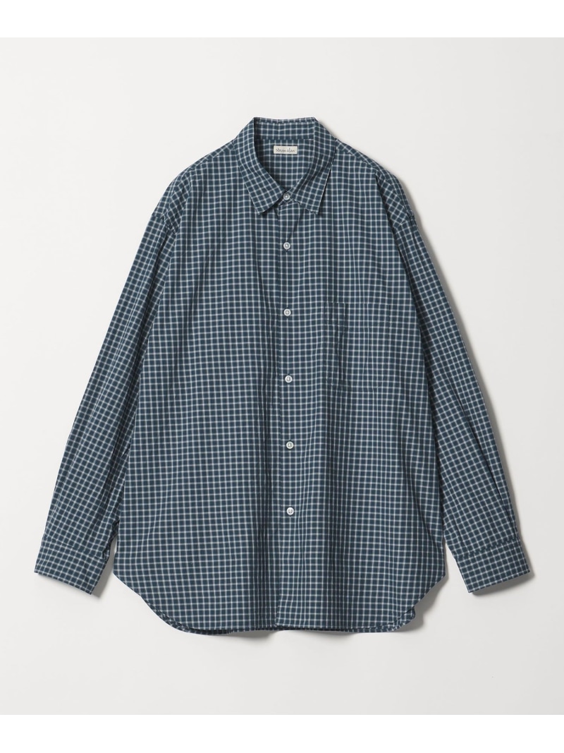 【SALE／25%OFF】Steven Alan ＜Steven Alan＞ ヘイズ チェック レギュラーカラー シャツ LOOSE ビューティー＆ユース　ユナイテッドアローズ トップス シャツ・ブラウス ホワイト ネイビー【RBA_E】【送料無料】 11,443円