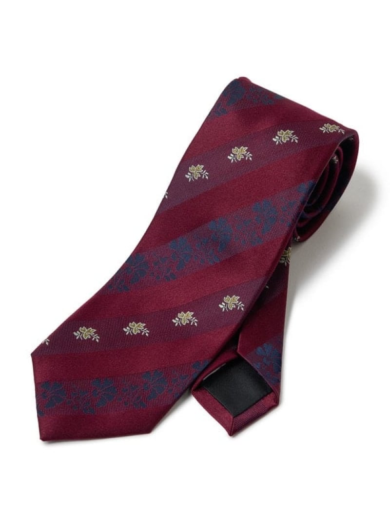 MEN'S BIGI 【TIE YOUR TIE /タイユアタイ】フローラルシャドーストライプ柄ネクタイ メンズ ビギ スーツ・フォーマル ネクタイ・蝶ネクタイ ワインレッド ネイビー【送料無料】