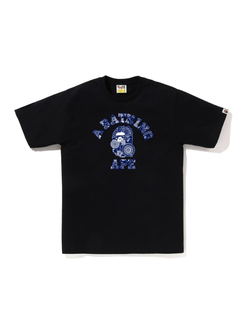 A BATHING APE JAPANESE INDIGO ART CAMO COLLEGE TEE ア ベイシング エイプ トップス カットソー・Tシャツ ホワイト ブラック【送料無料】 9,438円