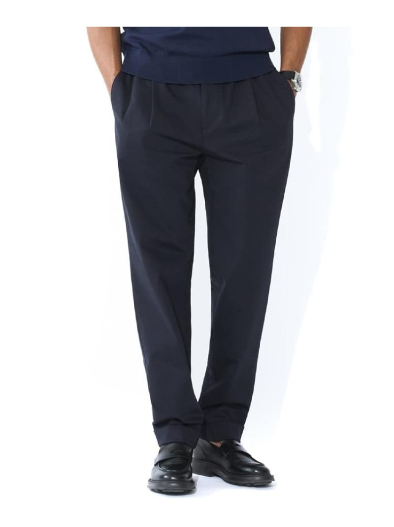 DRESSTERIOR 【干場義雅*MOVB*DRESSTERIOR/ウォッシャブル】トリプルコラボ DUPLEX COTTON トラウザーズ ドレステリア パンツ その他のパンツ ネイビー【送料無料】