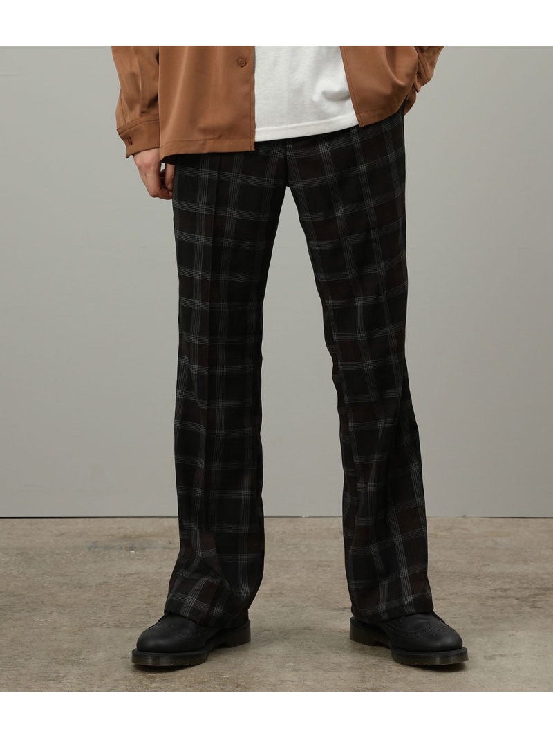 楽天市場 Sale 70 Off Junred ダークチェック セミフレアチェックパンツ ジュンレッド パンツ ジーンズ パンツその他 ブラウン レッド Rba E Rakuten Fashion Men
