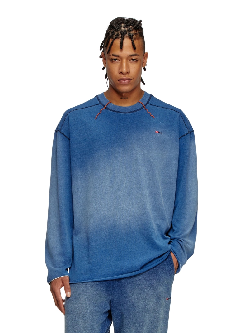 【SALE／40%OFF】DIESEL メンズ 長袖Tシャツ T-CRAO-LS ディーゼル トップス カットソー・Tシャツ ブルー【RBA_E】【送料無料】