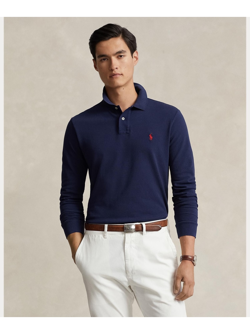 POLO RALPH LAUREN カスタム スリム フィット メッシュ ポロシャツ ラルフローレン トップス ポロシャツ ブルー【送料無料】｜ Fashion Men