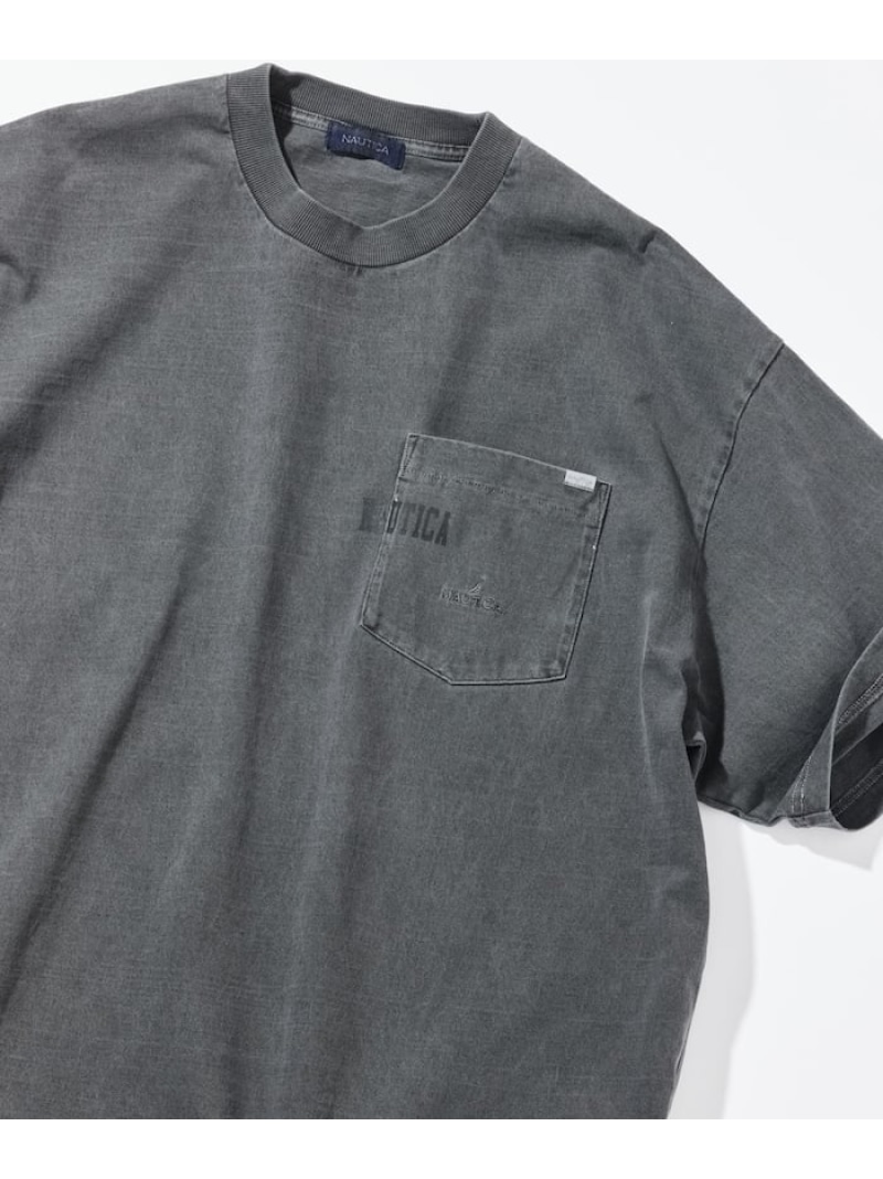 NAUTICA ビッグシルエット ピグメントダイ ヒドゥンロゴ ショートスリーブ ポケットTシャツ フリークスストア トップス カットソー・Tシャツ グレー ブラウン ベージュ ネイビー【送料無料】