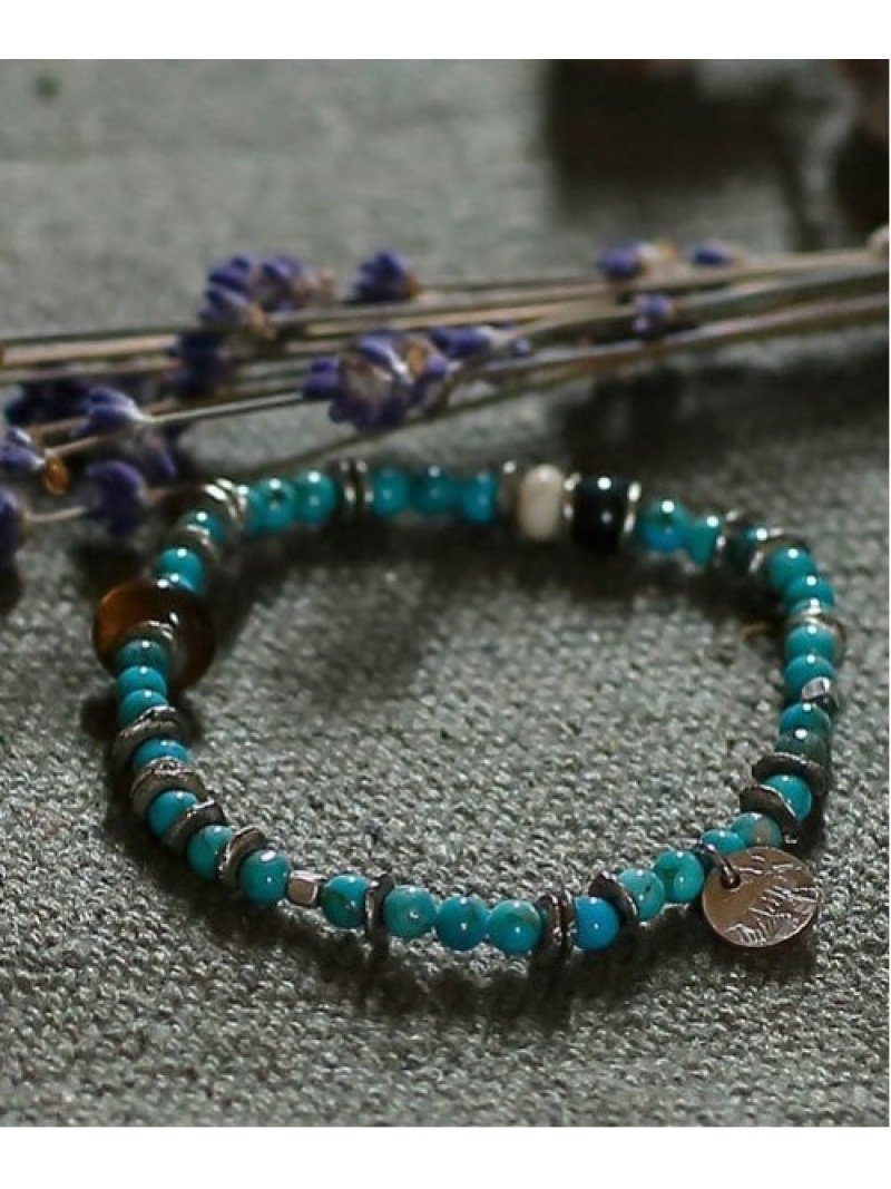 amp japan Round Turquoise Bracelet ミスターオリーブ アクセサリー・腕時計 ブレスレット・バングル ブルー【送料無料】