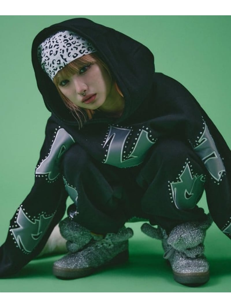 【SALE／30%OFF】SELECT BRANDS GALFY/ガルフィー 御嬢さん男BIGロゴダブダブパーカー *セットアップ相応う(MENS) 手玉サクラ色 トップス スウェット・トレーナー 黒いこと【RBA_E】【貨物輸送無料】