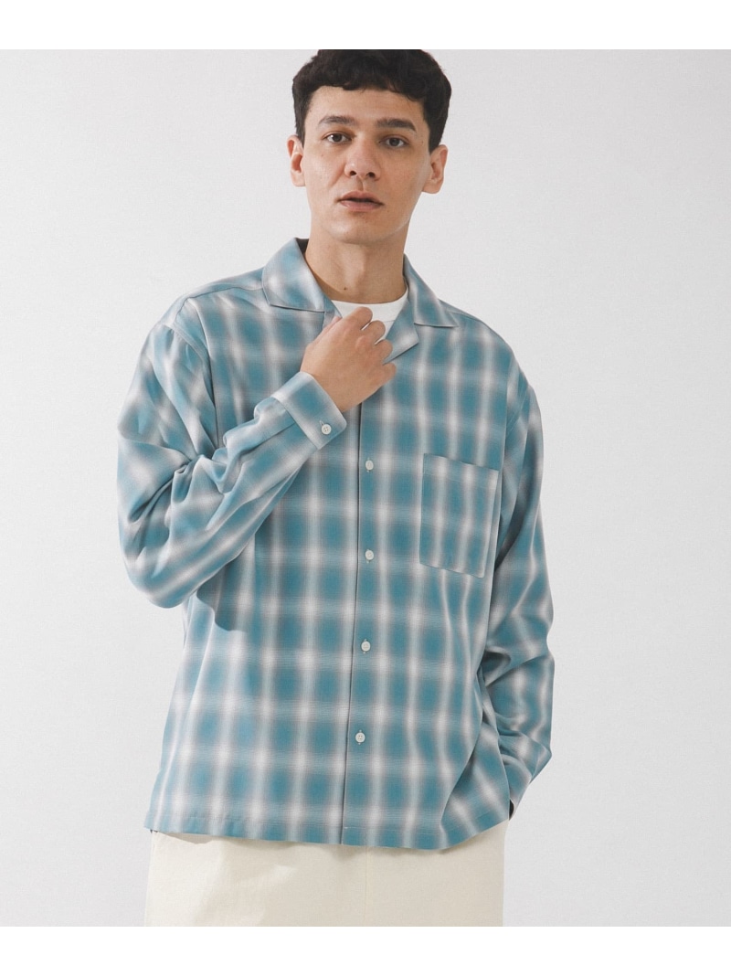 Sonny Label オンブレチェックロングスリーブシャツ サニーレーベル トップス シャツ・ブラウス オレンジ ホワイト ブルー【送料無料】