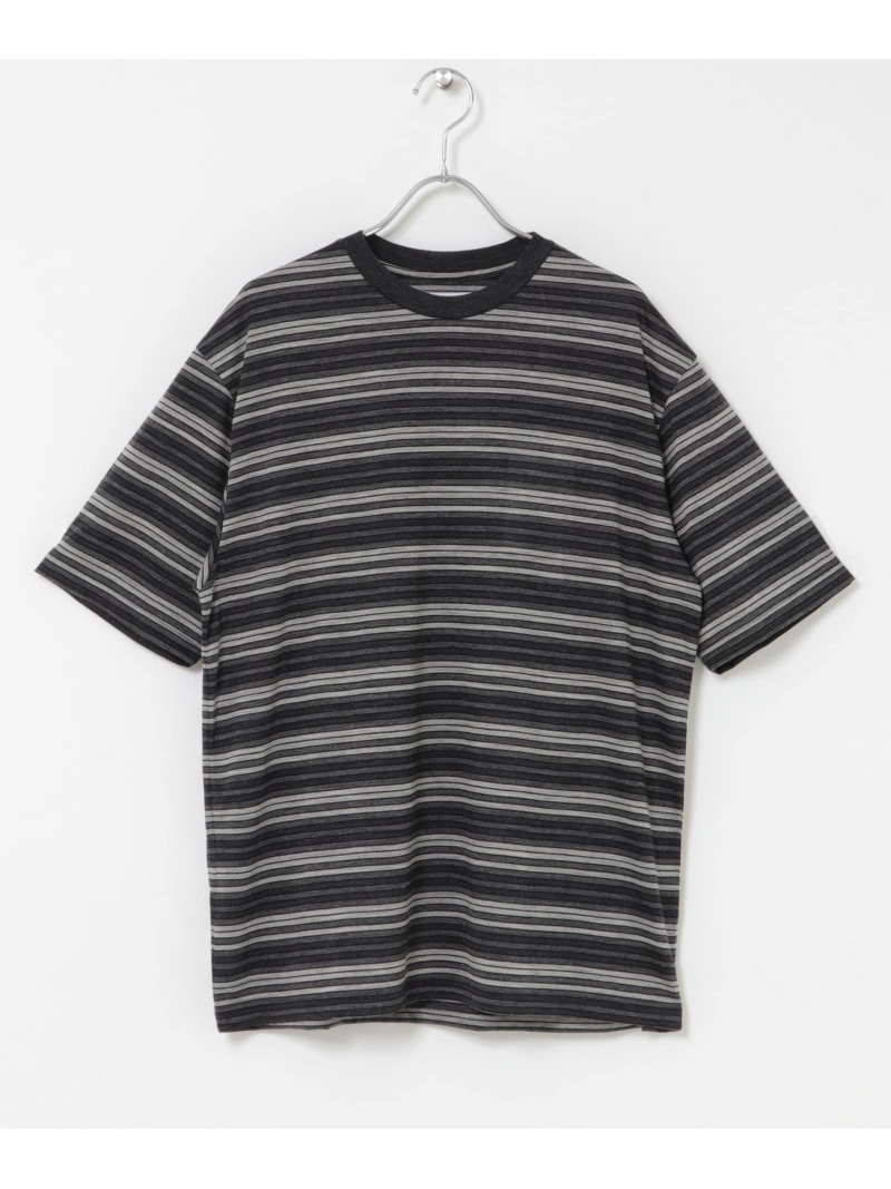 URBAN RESEARCH DOORS marka CREW NECK BORDER T-SHIRTS アーバンリサーチドアーズ トップス カットソー・Tシャツ ベージュ グレー【送料無料】