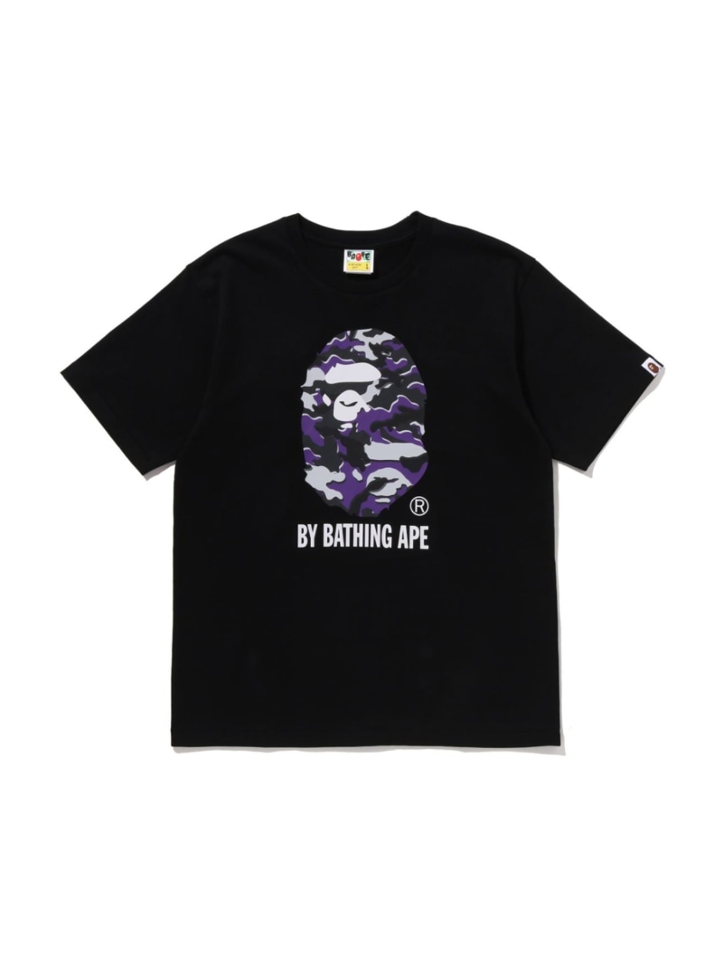 A BATHING APE GLITCH WOODLAND CAMO BY BATHING APE TEE ア ベイシング エイプ トップス カットソー・Tシャツ ブラック パープル グレー ホワイト【送料無料】| Fashion Men