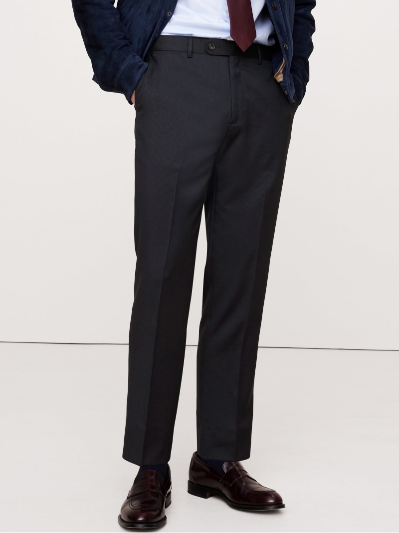 BANANA REPUBLIC (M)シグネチャー イタリアン ハウンドトゥース スーツパンツ バナナ・リパブリック パンツ スラックス・ドレスパンツ ネイビー【送料無料】