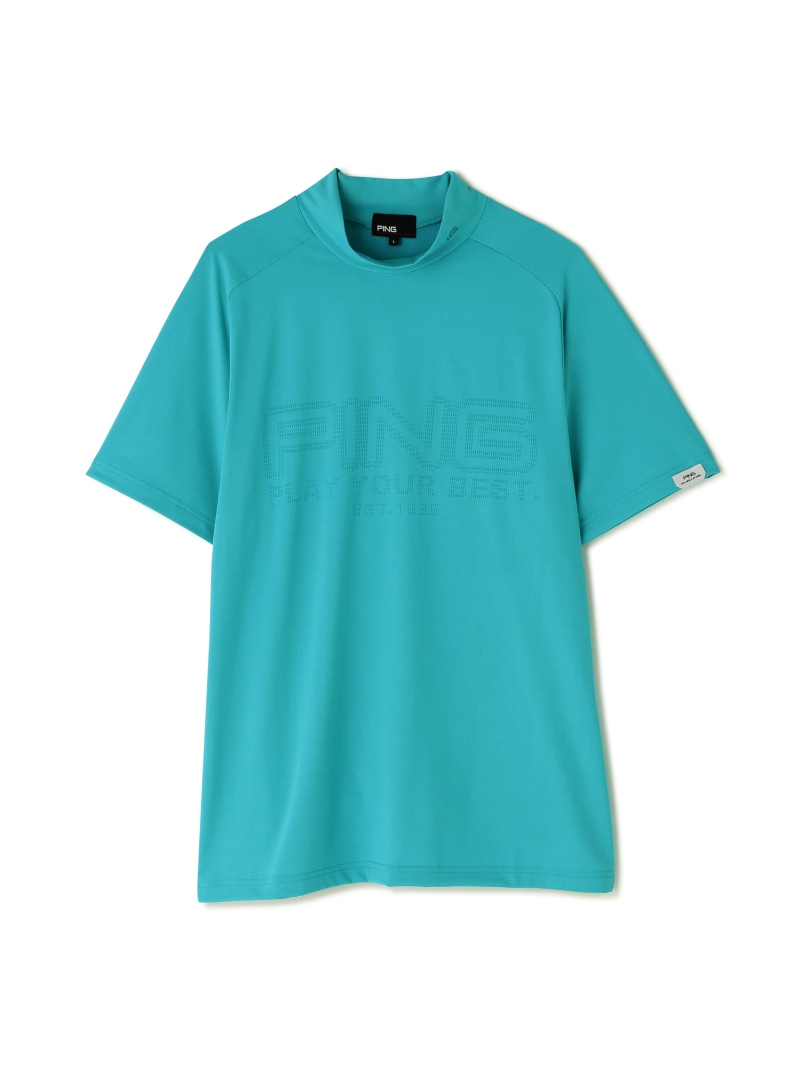 PING APPAREL パネルジャカード半袖ハイネックシャツ ＜PERFORMANCE＞ (MENS) ピン アパレル トップス その他のトップス ホワイト ブルー ブラック【送料無料】