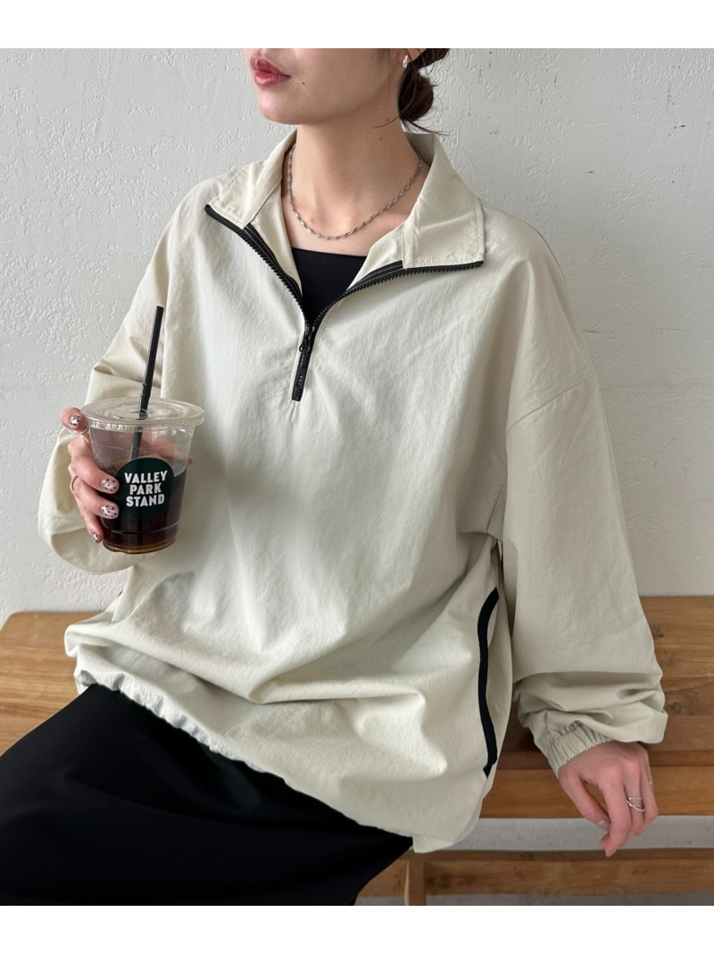 Discoat 【Enlude】ナイロンハーフジッププルオーバー ディスコート トップス シャツ・ブラウス ホワイト ブルー グレー【送料無料】