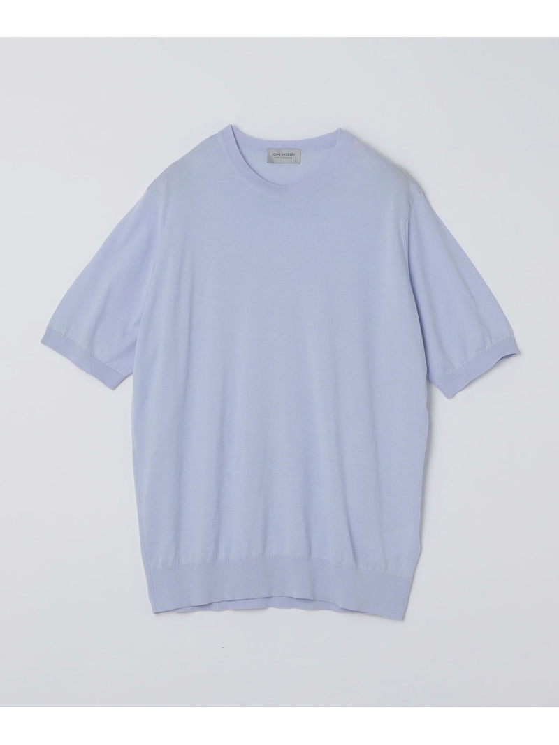 SHIPS MEN JOHN SMEDLEY: KEMPTON シーアイランド コットン ニット Tシャツ シップス トップス カットソー・Tシャツ ネイビー イエロー ブラック ホワイト【送料無料】｜ Fashion Men