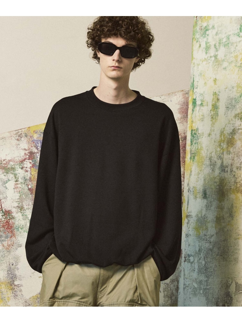 MAISON SPECIAL Premiam Wool Prime-Over Crew Neck Sweat メゾンスペシャル トップス ニット ブラック【送料無料】｜ Fashion Men