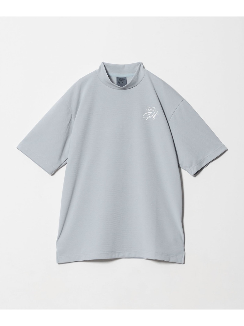 UNITED ARROWS GOLF メンズ ハニカム モックネック シャツ 吸水速乾 ユナイテッドアローズ トップス カットソー・Tシャツ ブラック グレー【送料無料】｜ Fashion Men