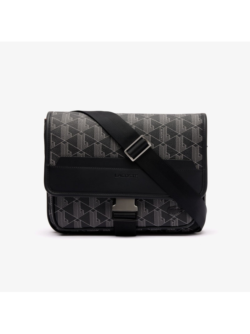 【SALE／30%OFF】LACOSTE ザブレンド モノグラムフラップメッセンジャーバッグ ラコステ バッグ メッセンジャーバッグ グレー【RBA_E】【送料無料】