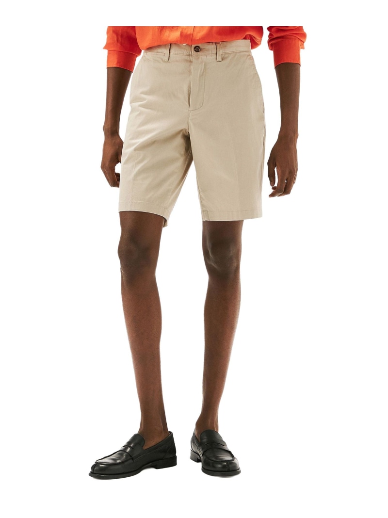 【SALE／50%OFF】TOMMY HILFIGER コットンサテンショートパンツ トミーヒルフィガー パンツ その他のパンツ ブルー ネイビー ベージュ グレー【RBA_E】【送料無料】