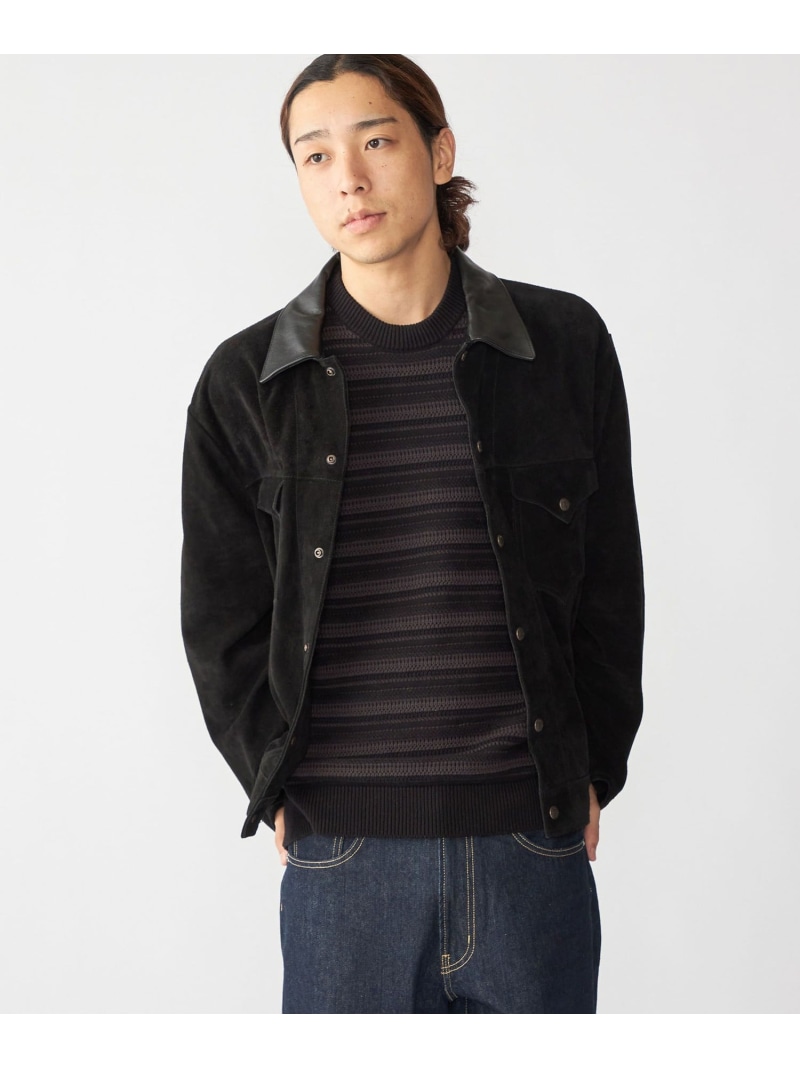 SHIPS MEN 【City Ambient Products別注】PENNEYS: 60s スエードクロス 上衣 シップス ジャケット・アウター カバーオール・ワークジャケット 赤銅色 黒いこと【貨物輸送無料】