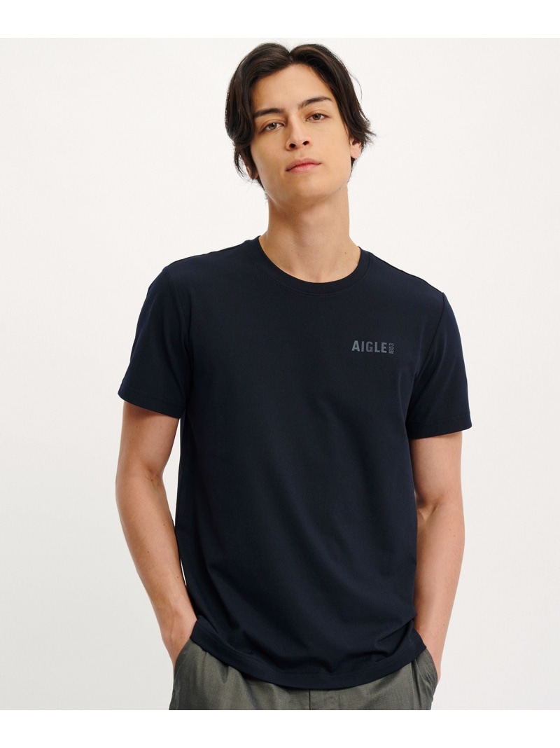 【SALE／30%OFF】AIGLE UVカット 吸水速乾 プライムフレックス ワンポイントロゴ 半袖Tシャツ エーグル トップス カットソー・Tシャツ ブルー ブラック ホワイト【RBA_E】【送料無料】