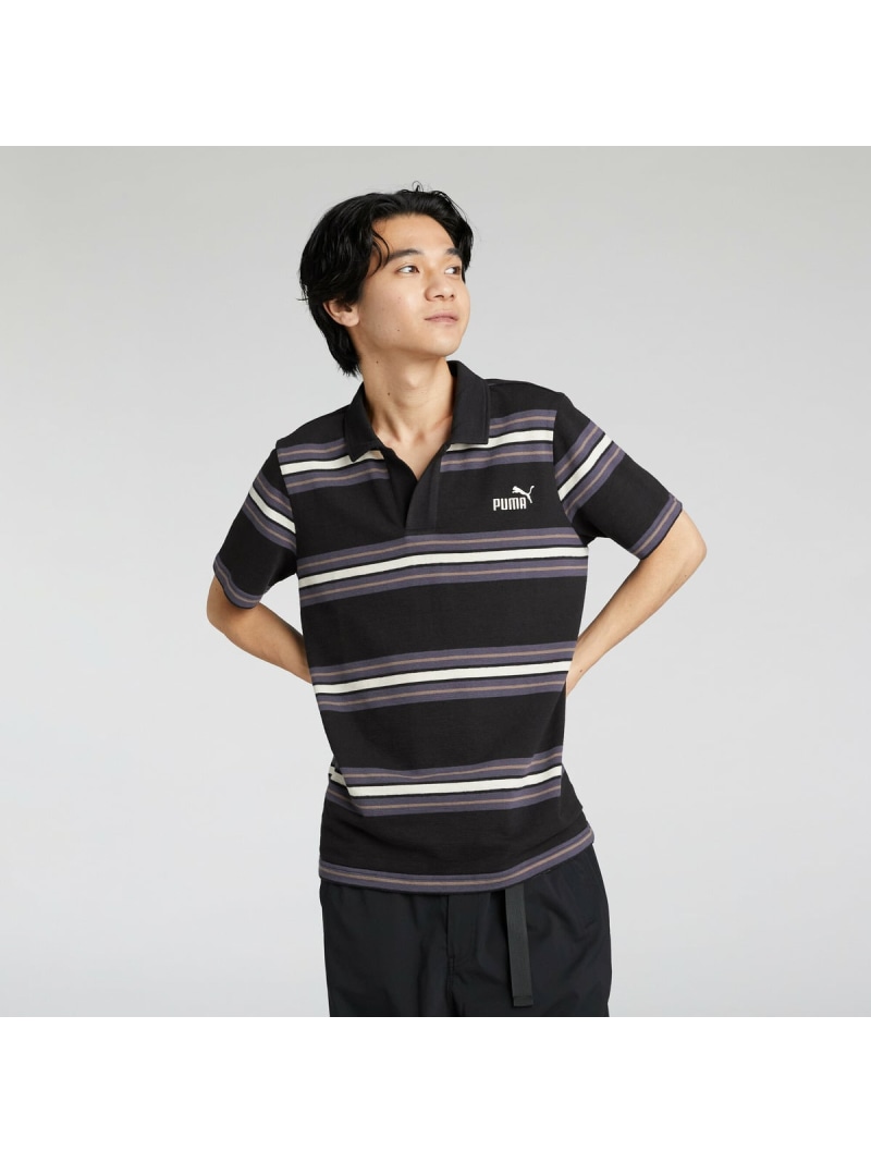 PUMA - M黒)pumaプーマhosi  半袖ポロシャツ &amp; 3/4丈パンツセット PUMA プーマ メンズ トレーニング パフォーマンス 半袖