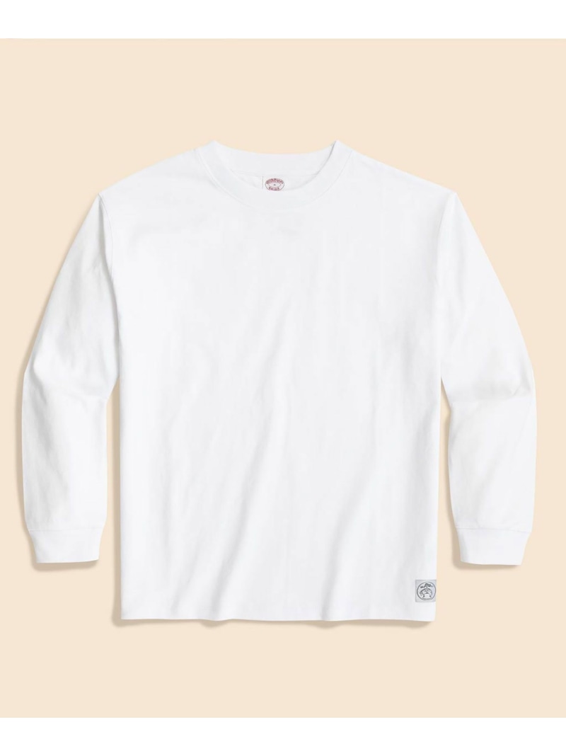 BROOKS BROTHERS USAコットンジャージー ヘビーウェイト GFロゴラベル ロングスリーブ Tシャツ ブルックス ブラザーズ トップス カットソー・Tシャツ ネイビー ブラック ホワイト【送料無料】| Fashion Men