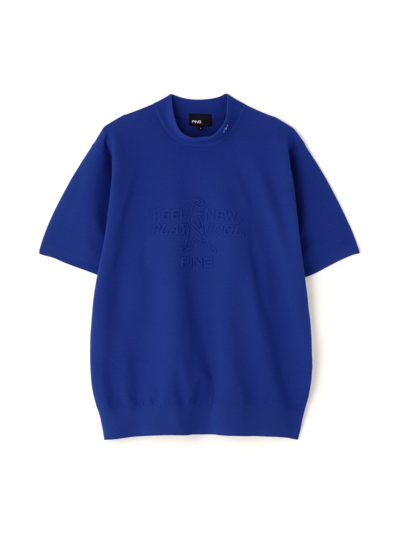 PING APPAREL Mr.PINGエンボス半袖ハイネックニット ＜NATIVE＞ (MENNS) ピン アパレル トップス ニット ベージュ ネイビー ブルー ホワイト【送料無料】