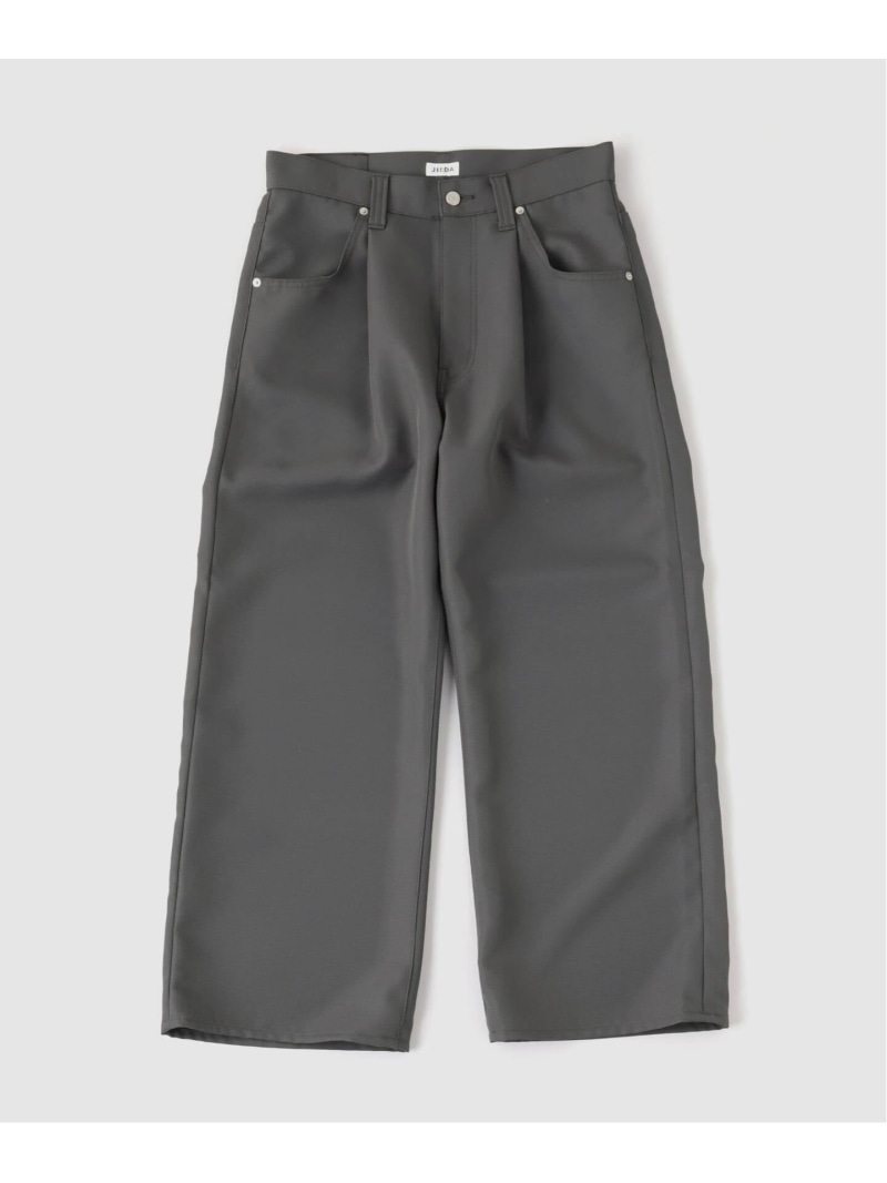 417 EDIFICE JIEDA / ジエダ WIDE ONE TUCK STRAIGHT PANTS フォーワンセブン エディフィス パンツ スラックス・ドレスパンツ ブラック グレー【送料無料】｜ Fashion Men