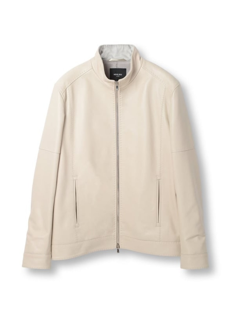 【SALE／20%OFF】MEN\u0027S BIGI スタンドカラーシングルライダース なめし革上衣 メンズ ビギ ジャケット・アウター ライダースジャケット 黒いこと 白いこと 赤銅色 赤いこと【RBA_E】【貨物輸送無料】
