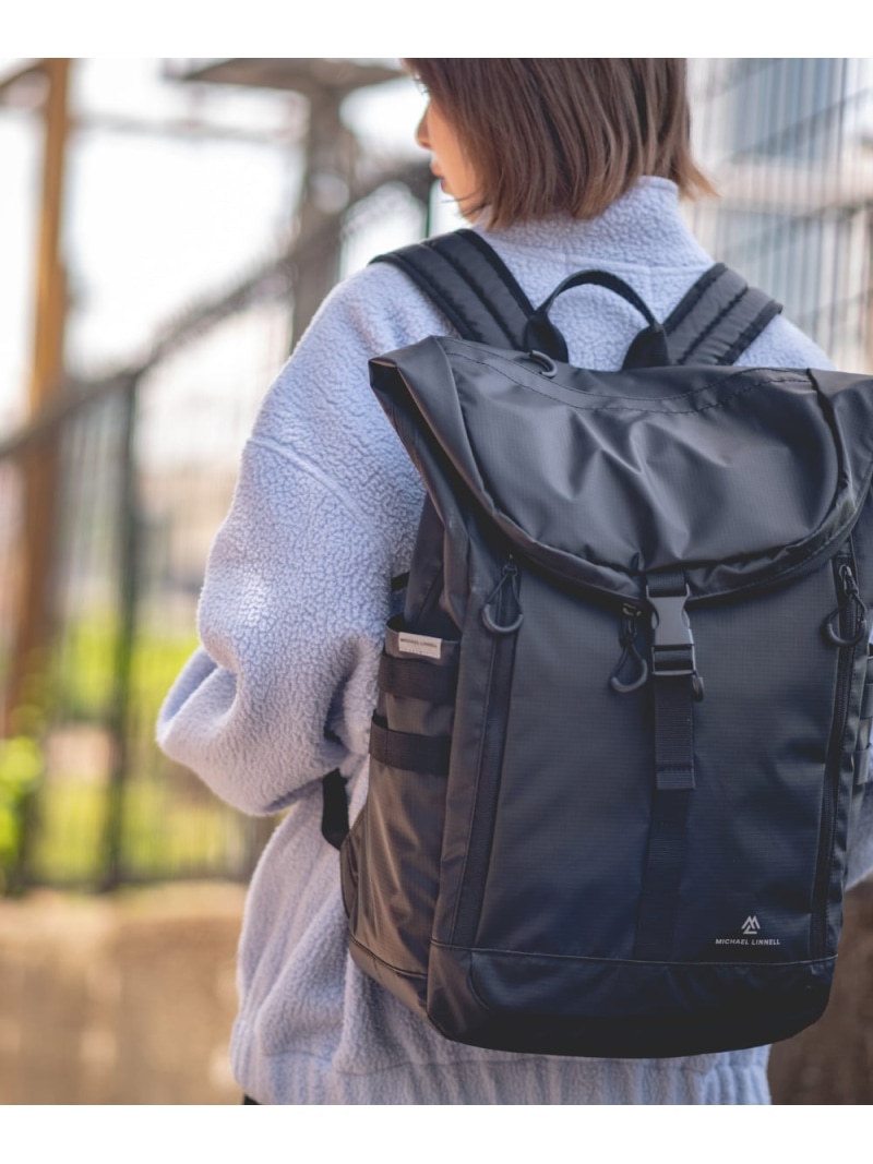 MICHAEL LINNELL Backpack ティエヌスクエア 御徒面子 背嚢・うしろ側容器に並べる 黒いこと【貨物輸送無料】