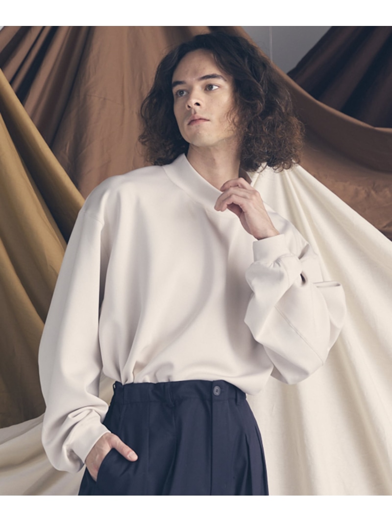 MAISON SPECIAL Mock Neck Prime-Over Sweat メゾンスペシャル トップス スウェット・トレーナー ベージュ ブラック【送料無料】