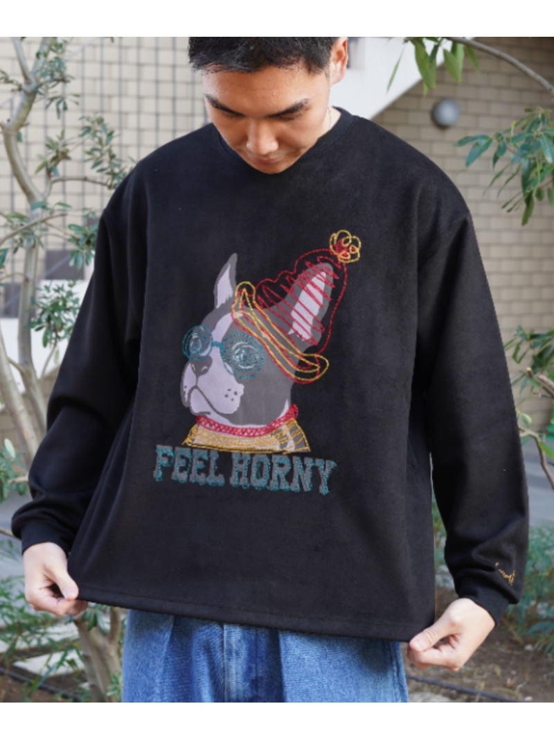 BEAVER B omnivore/ビーオムニボー SUEDE DOG L/S PO ビーバー トップス スウェット・トレーナー ブラック【送料無料】