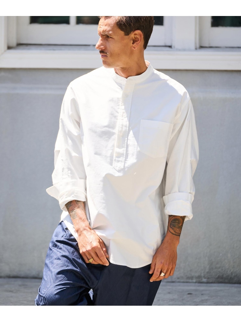 THEOREM ms6124-Chambray Rover Pullover LS Shirt プルオーバー カンビオ トップス プルオーバー・トップ 白いこと 黒いこと 青色【貨物輸送無料】