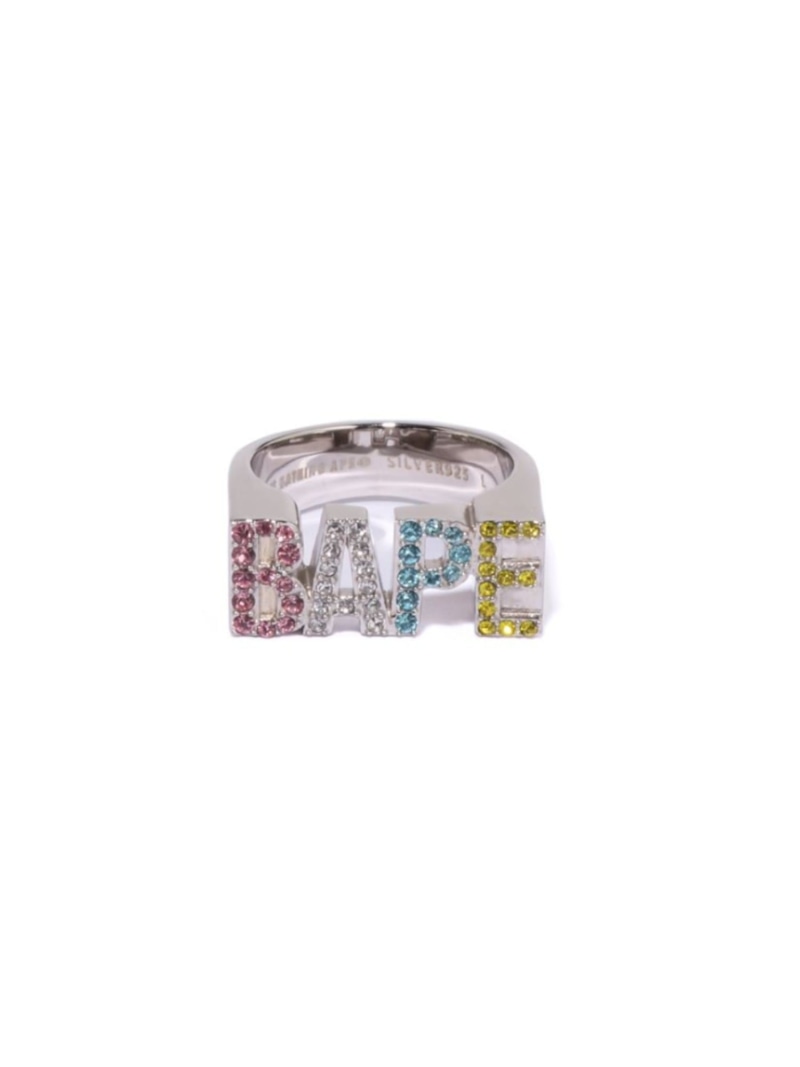 A BATHING APE BAPE LOGO RING W/ MULTI COLOR RHINESTONE ア ベイシング エイプ 室内装飾・生きて行く雑貨 余分の物の室内装飾・生きて行く雑貨【貨物輸送無料】