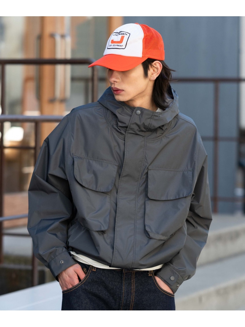 WEGO MEN'S フードシェルブルゾン ウィゴー ジャケット・アウター ミリタリージャケット ブラック【送料無料】