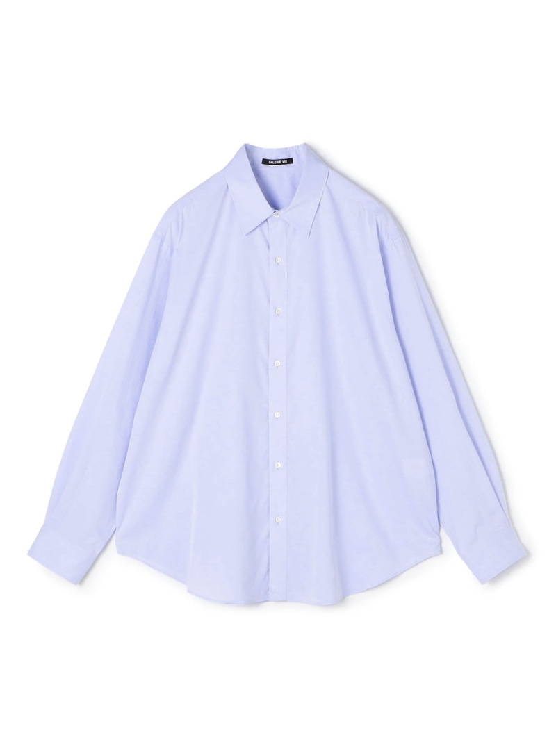 GALERIE VIE コットンツイル ロングスリーブシャツ トゥモローランド トップス シャツ・ブラウス ホワイト ネイビー【送料無料】| Fashion Men