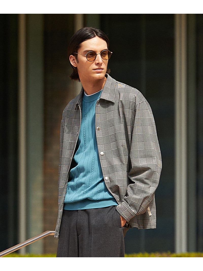 【SALE／30%OFF】J.PRESS 【KANEMASA】 グレンチェック サッカージャージー コーチジャケット ジェイプレス ジャケット・アウター ブルゾン・ジャンパー ブラック ネイビー【RBA_E】【送料無料】