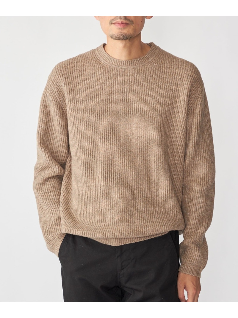 【SALE/40%OFF】SHIPS MEN SHIPS: <手洗い可能>7ゲージ ブラッシュド クルーネック プルオーバー シップス トップス ニット ベージュ ネイビー【RBA_E】【送料無料】