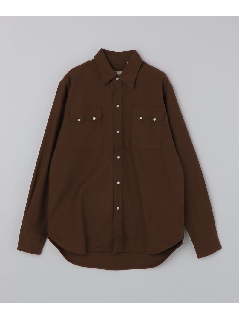 SHIPS MEN WYTHE NEW YORK: MOLESKIN PEARLSNAP SHIRT シップス トップス シャツ・ブラウス ブラック ブラウン【送料無料】